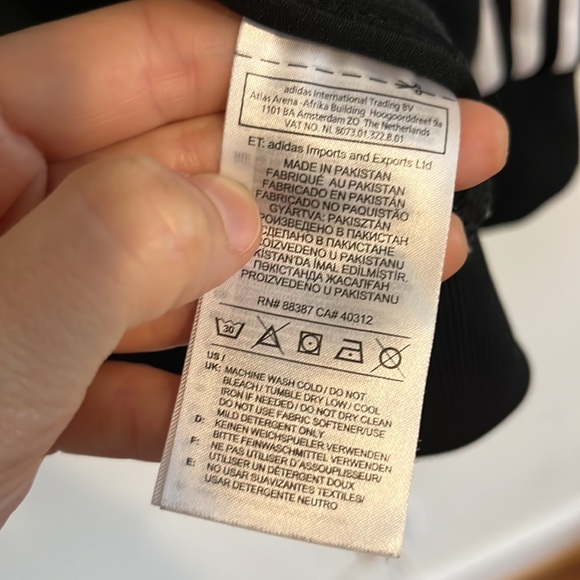 Adidas Unisex Black White Stripe Zip Up Jacket Size M - Picture 6 of 10